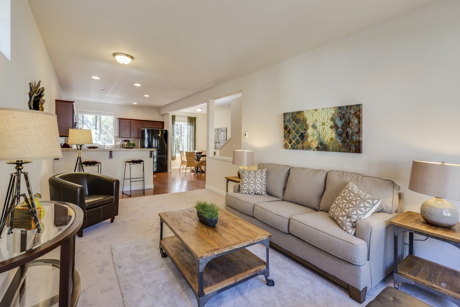 Clean residential living room